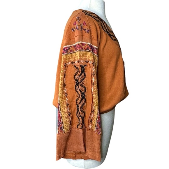 Free People Cross Country Sienna Bell Sleeve Bohemian Boho Top, Size Lar… - Picture 3 of 11